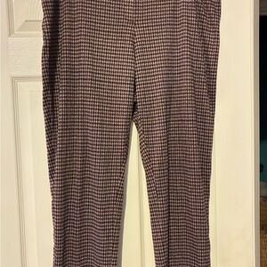 Nine West Red and Black Houndstooth Pants